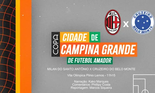 
                                        
                                            Acompanhe Milan do Santo Antônio x Cruzeiro do Belo Monte, na abertura da Copa Campina Grande
                                        
                                        