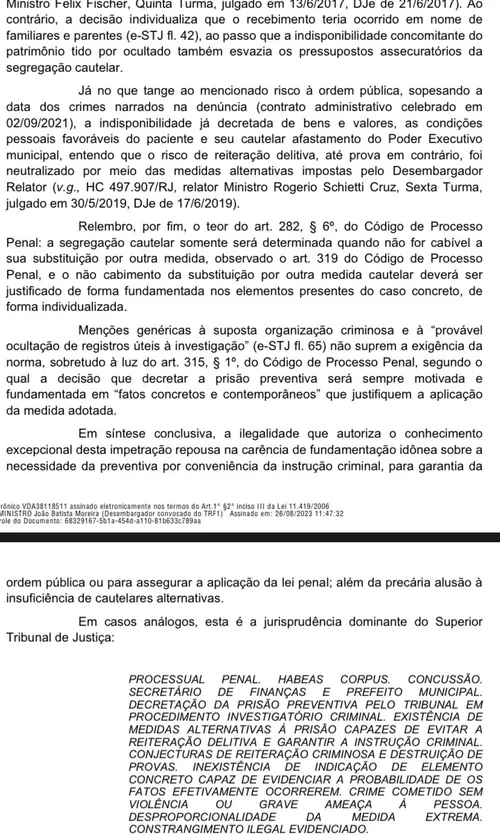 
				
					Ministro decide diferente em casos semelhantes e coloca em liberdade prefeito de São Mamede
				
				