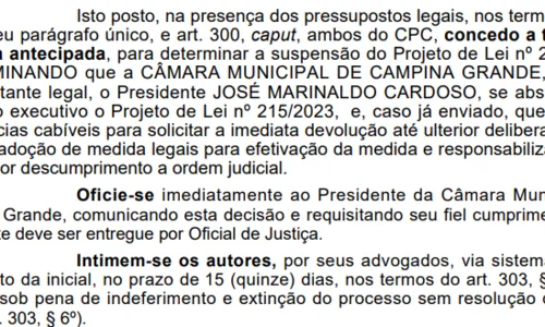 
				
					Em 24 horas: vereadores de Campina aprovam projeto, Justiça barra e prefeito sanciona
				
				
