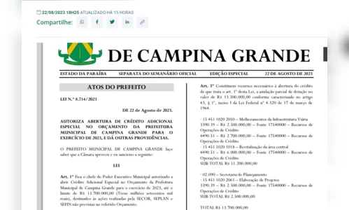 
				
					Em 24 horas: vereadores de Campina aprovam projeto, Justiça barra e prefeito sanciona
				
				
