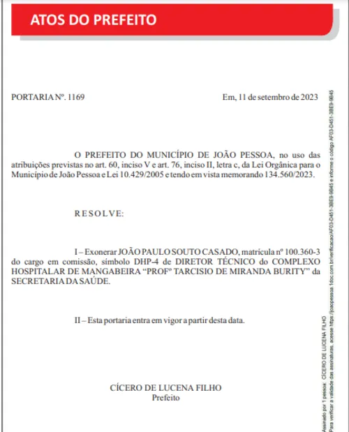 
				
					João e Cícero exoneram médico que foi gravado agredindo esposa
				
				