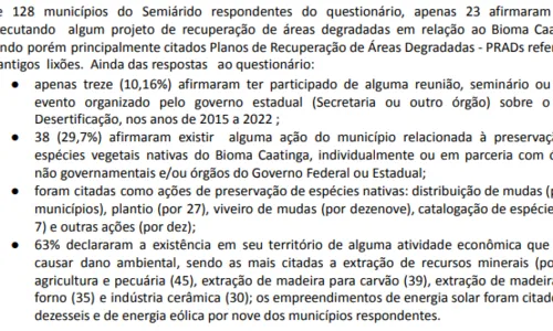 
				
					Desertificação avança na Paraíba e apenas 18% das cidades recuperam áreas
				
				