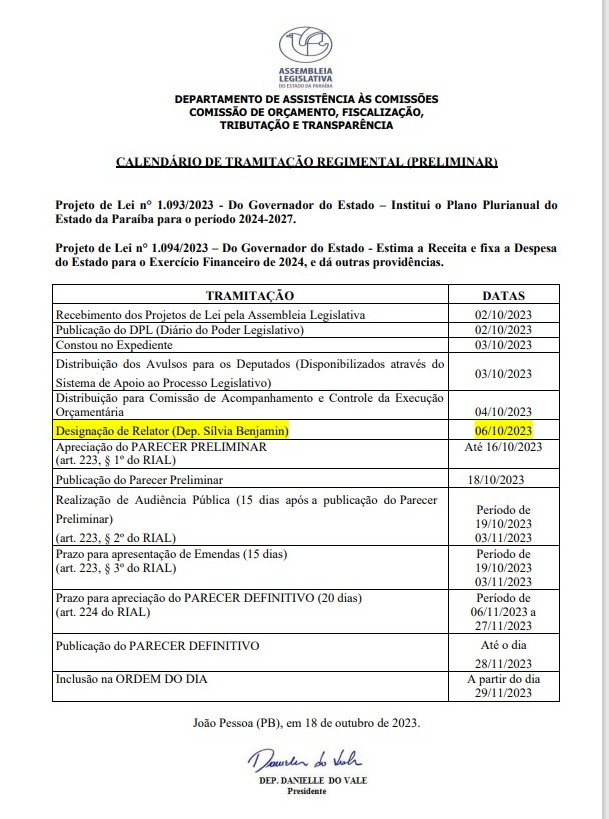 
				
					LOA 2024: orçamento da Paraíba prevê receita de R$ 19,4 bilhões
				
				