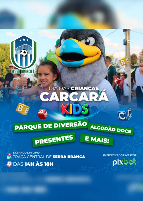 
                                        
                                            Campeão do Paraibano Sub-20, Serra Branca celebra o Dia das Crianças Carcará Kids
                                        
                                        
