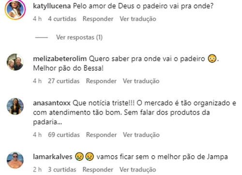 
				
					Supermercado no Bessa anuncia que vai fechar, clientes temem perder padeiro e nova empresa responde
				
				