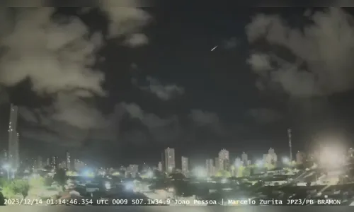 
				
					Chuva de meteoros Geminídeas: veja registros do fenômeno em João Pessoa
				
				