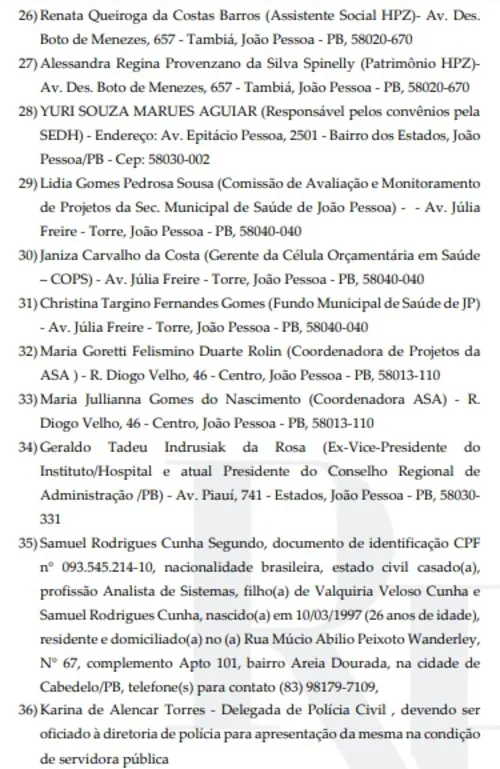 
				
					Caso Padre Zé: defesa de Padre Egídio quer testemunho do governador, presidente da ALPB, arcebispo e secretários
				
				