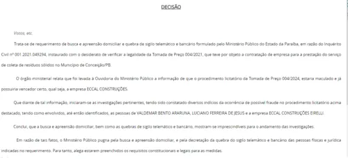 
				
					Alvo do Gaeco no Sertão, empresa recebeu mais de R$ 4 milhões para limpeza urbana
				
				