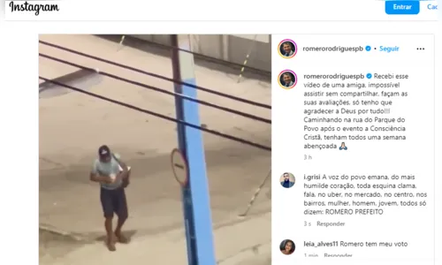 
				
					Romero publica vídeo de morador de Campina pedindo 'Volta Romero' e viraliza nas redes sociais
				
				