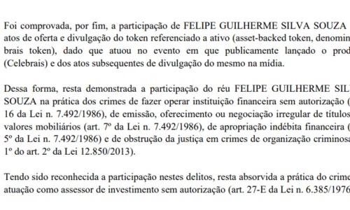 
				
					Justiça condena 11º no caso Braiscompany; ex-broker gerenciava carteira de R$ 30 milhões
				
				