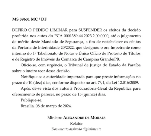 
				
					Ministro derruba decisão do CNJ e afasta Ivana Cunha Lima de cartório
				
				