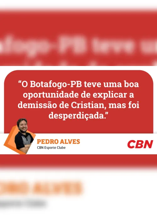 
                                        
                                            Botafogo-PB: Pedro Alves analisa falta de explicação sobre a demissão de Cristian de Souza
                                        
                                        