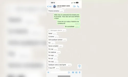 
				
					Paraibano alvo de tentativa de golpe do falso número faz golpista revelar técnica em mensagens
				
				