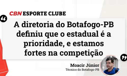 
                                        
                                            Botafogo-PB: Moacir Júnior declara que a prioridade da equipe é o Campeonato Paraibano
                                        
                                        