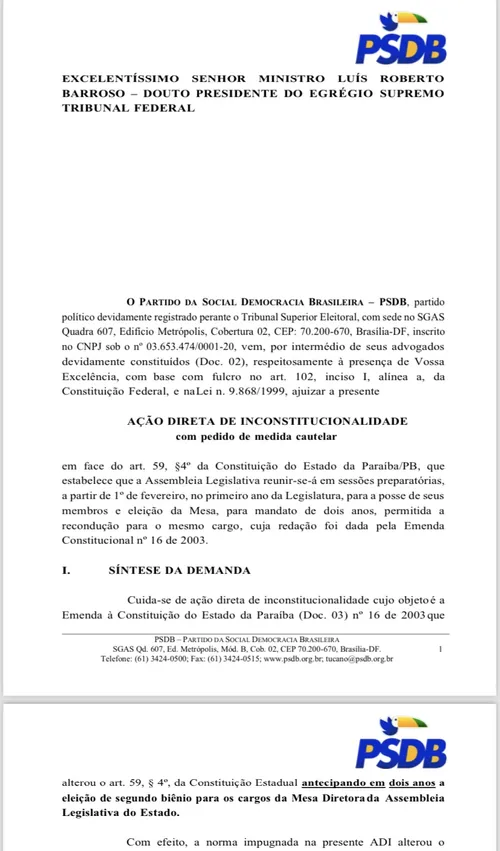 
				
					Ação do PSDB no STF contra Galdino: ato falho ou ‘rebelião’ na ALPB?
				
				