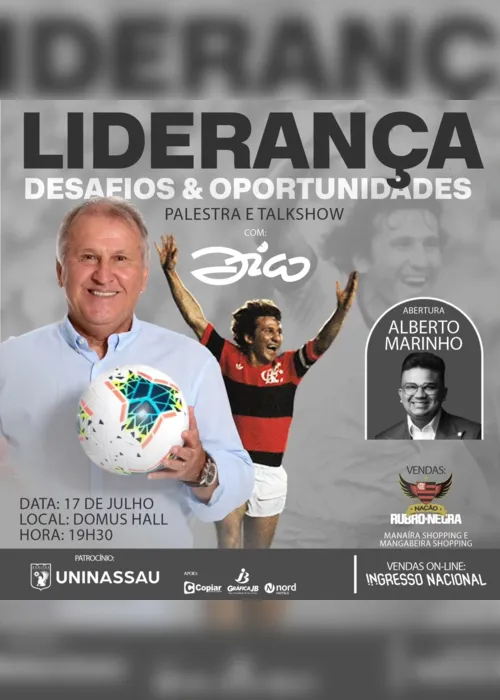 
                                        
                                            Zico na Paraíba: ex-jogador vai palestrar sobre liderança em João Pessoa no dia 17 de julho
                                        
                                        